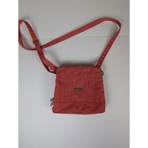 Baggallini Crossbody Bag Orange Coral Red Adjustable Strap Travel Pockets Org